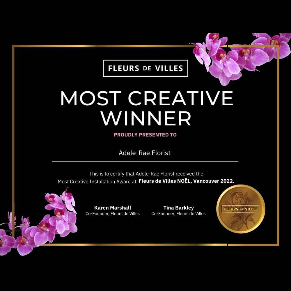 Most Creative Award | Fleurs de Villes NOEL 2022 in Vancouver BC
