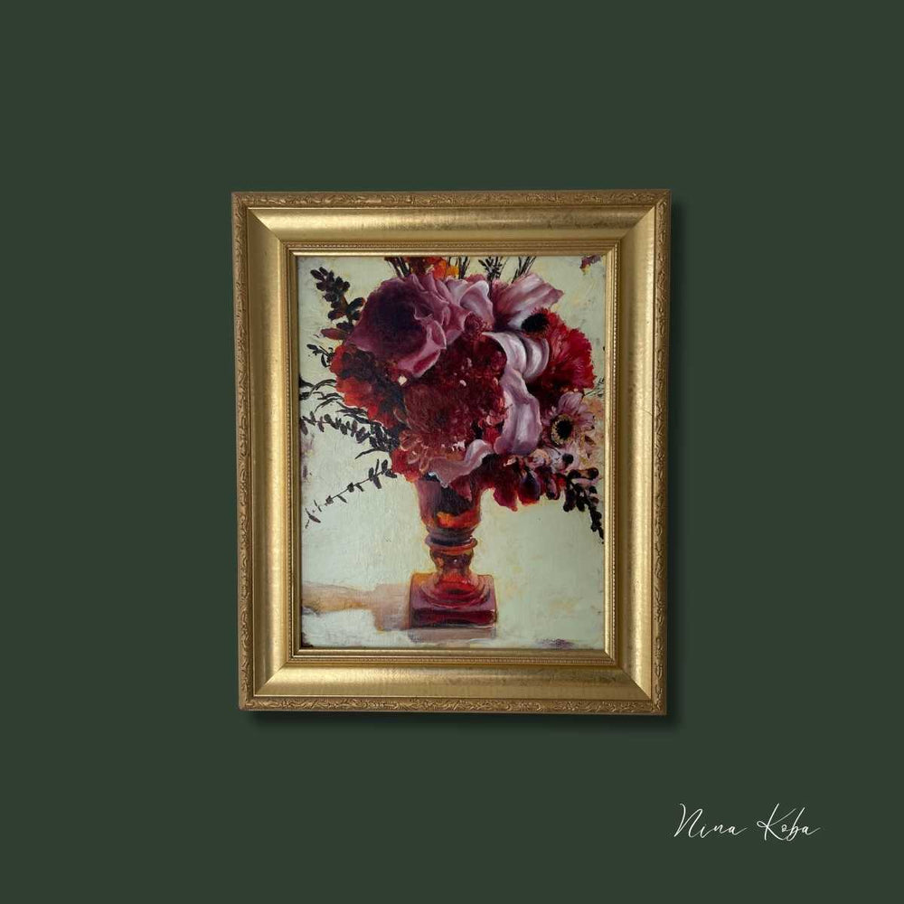 Fleurs de mon cœur | Peinture à l'huile originale de l'artiste de Vancouver Nina Koba