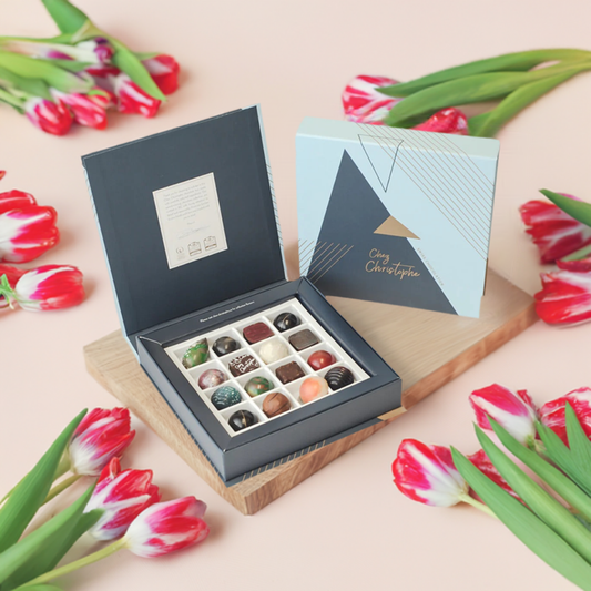 Box of chocolates with 16 assorted pieces