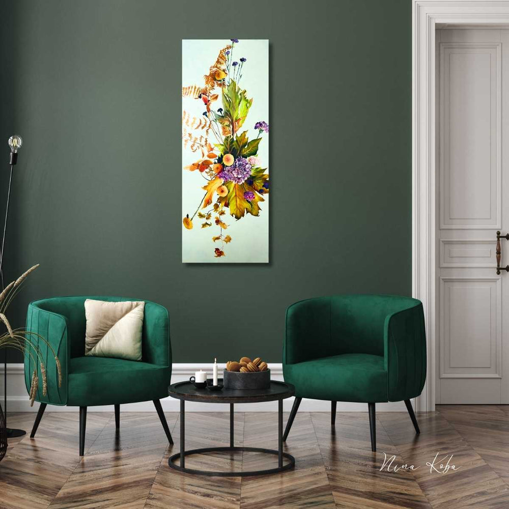 Feuilles gracieuses | Peinture à l'huile originale de Nina Koba