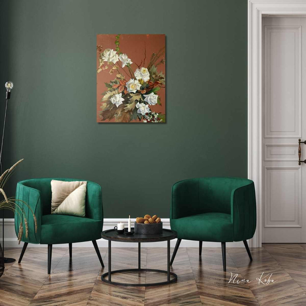Mon jardin de roses - Peinture originale Nina Koba