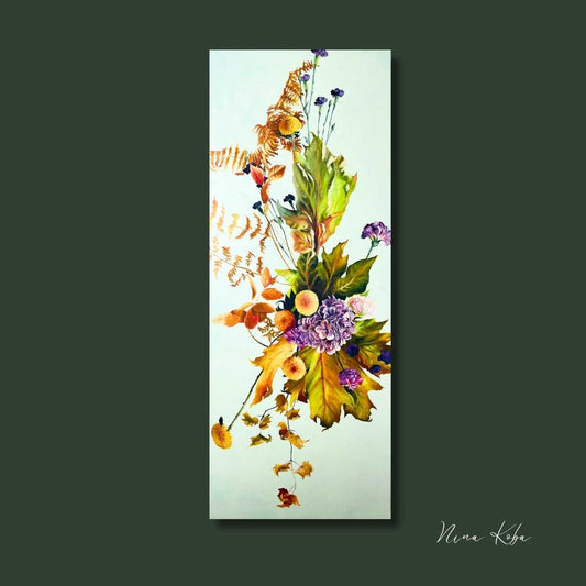 Feuilles gracieuses | Peinture à l'huile originale de Nina Koba