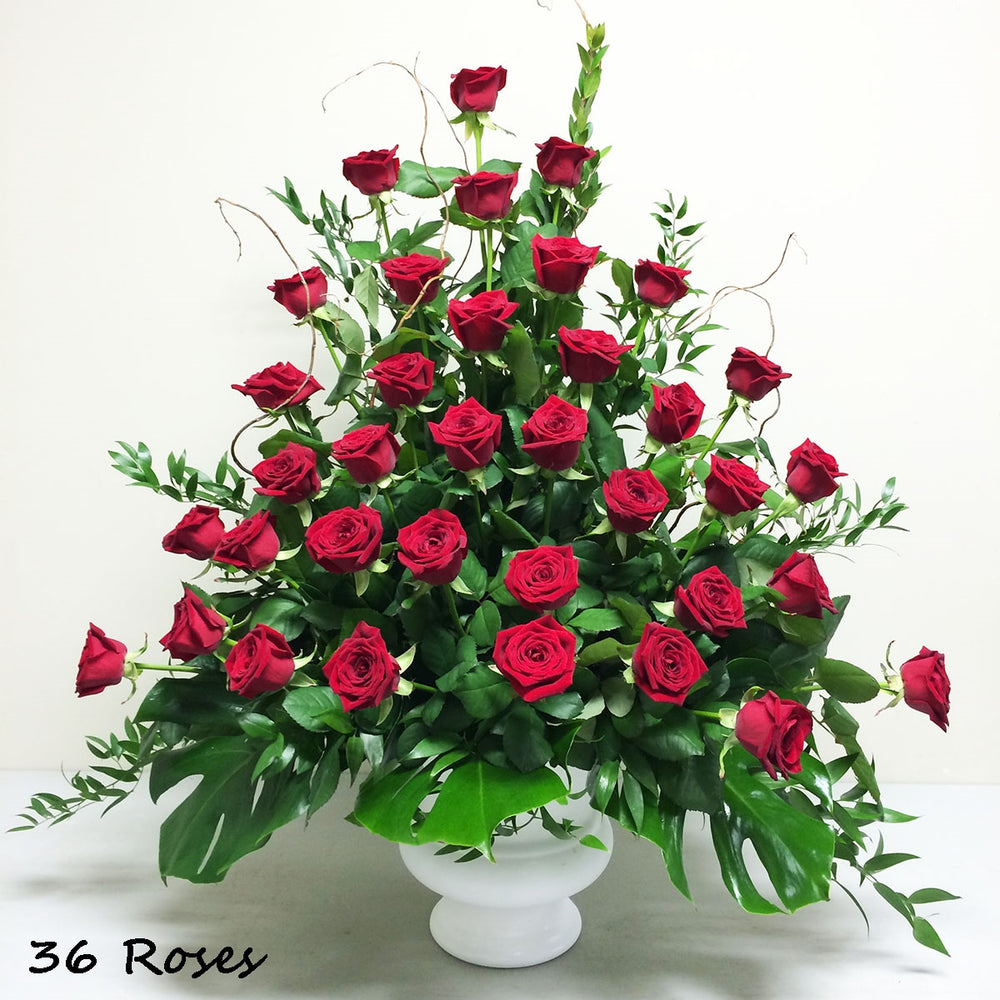 Red Rose Funeral Flower Arrangement in Burnaby | Adele Rae