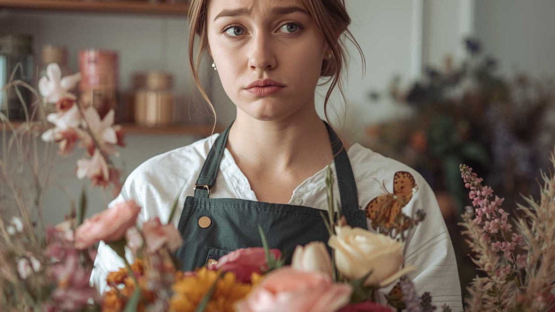 Frustrated florist using Teleflora