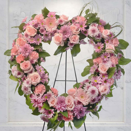 Rose Garden Funeral Heart (AR1790)