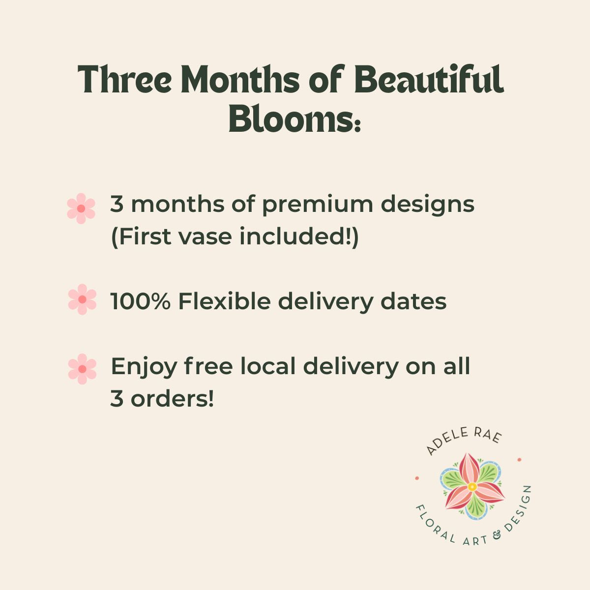 Three Month Subscription - Seasonal Flowers