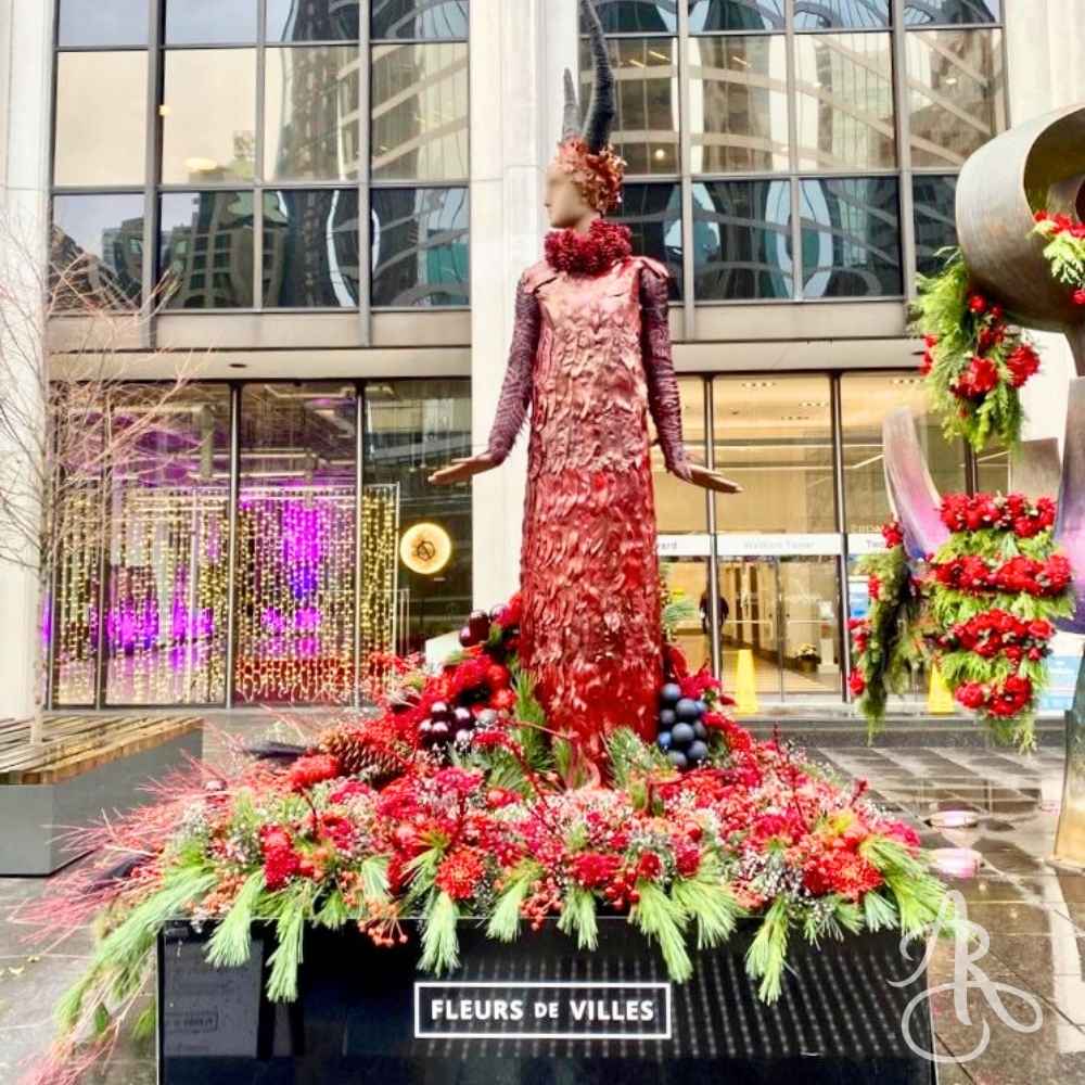 Floral art installation in Vancouver by Nina Koba owner of Adele Rae Florists