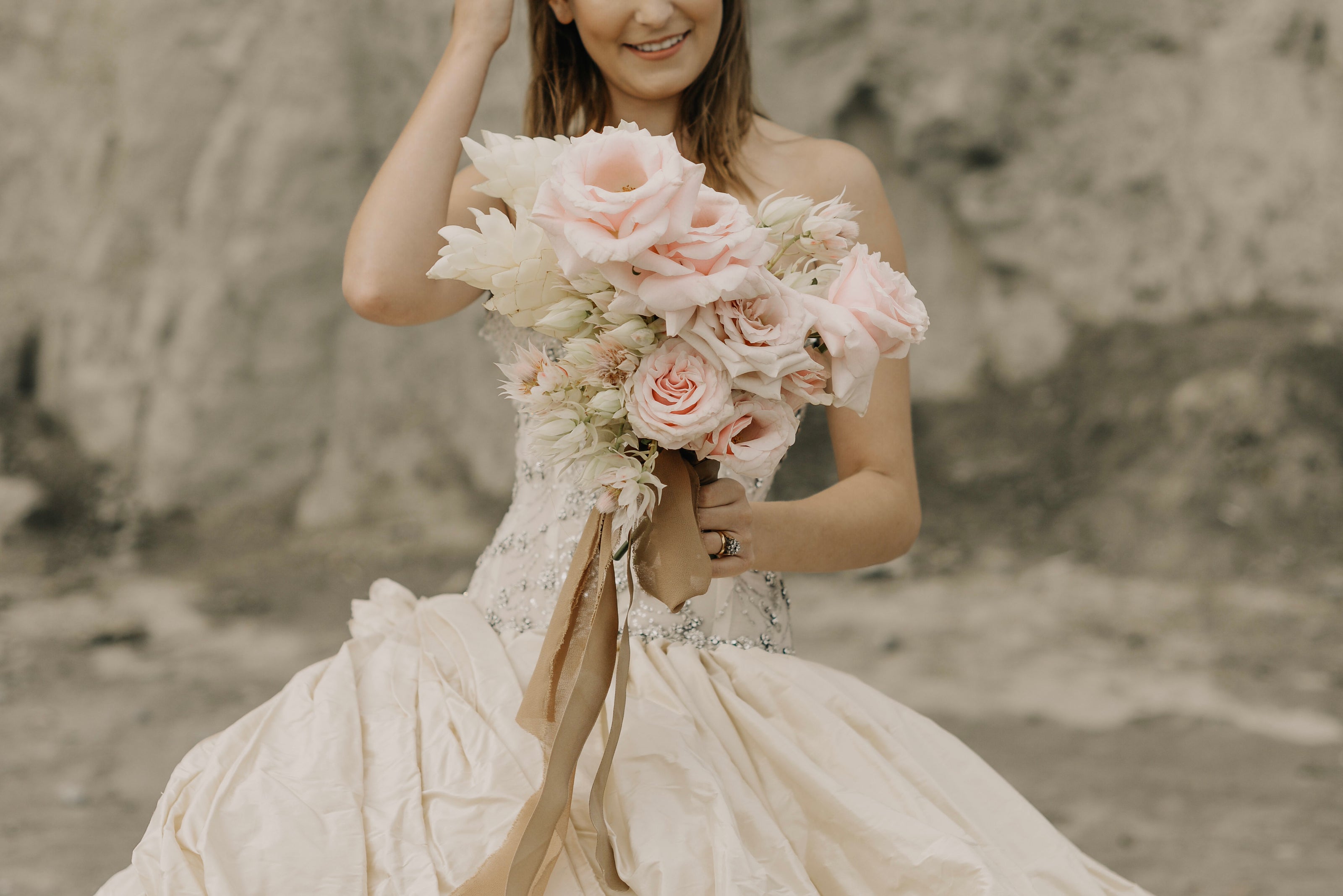 Wedding bouqet with garden roses from wedding florist Adele Rae