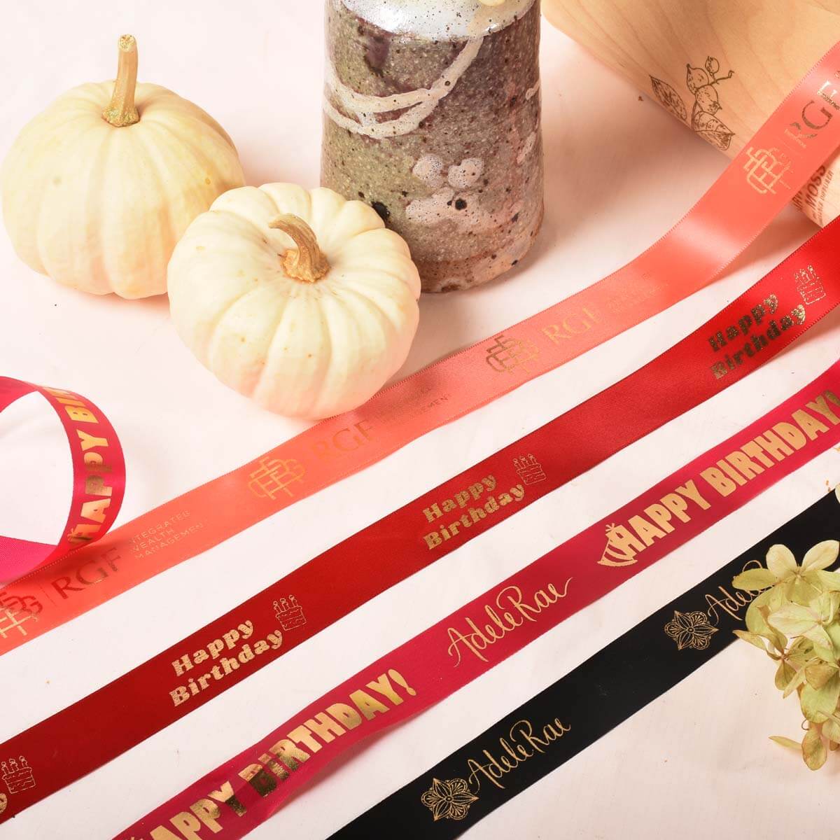 Personalized printed ribbons in Vancouver BC by Adele Rae Florist
