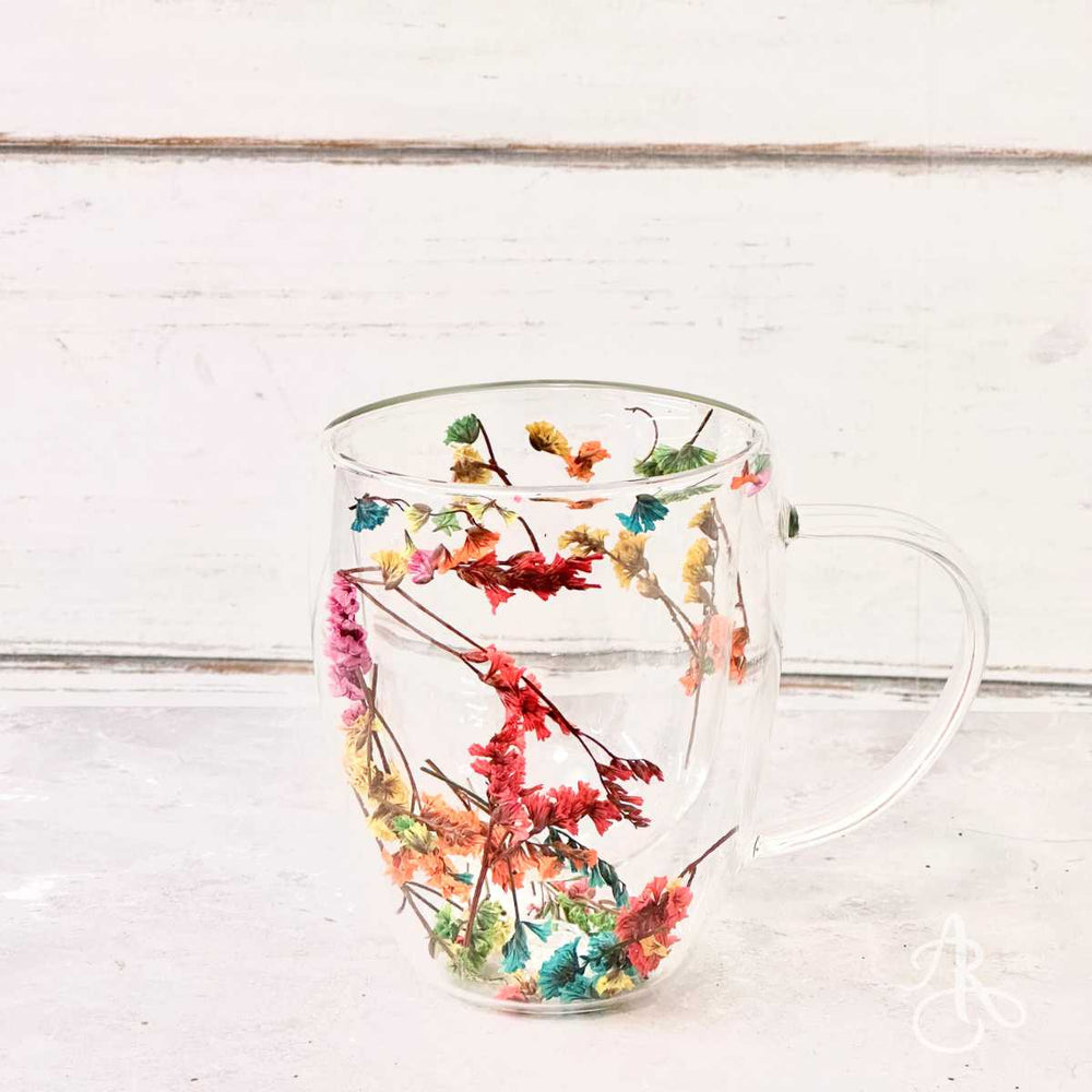 Mug with encapsulated dried flowers from Vancouver gift shop Adele Rae florists