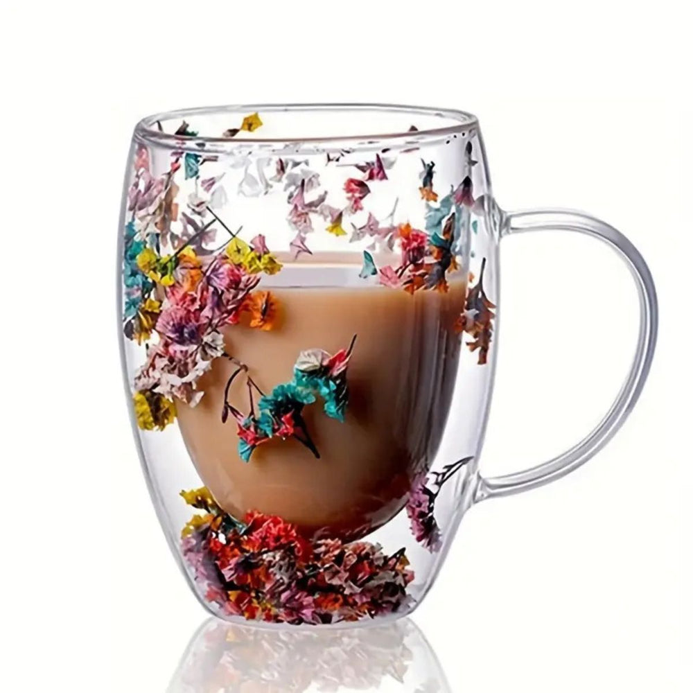 A mug with dried flowers inside from Burnaby florist Adele Rae 