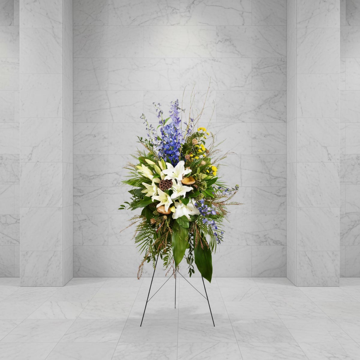 Rainforest Tribute Funeral Standing Spray (AR4094)