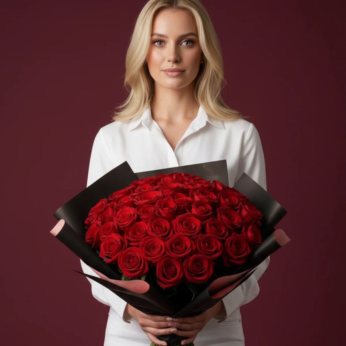 Bouquet de 51 roses Red Passion pour la Saint-Valentin (AR2391)