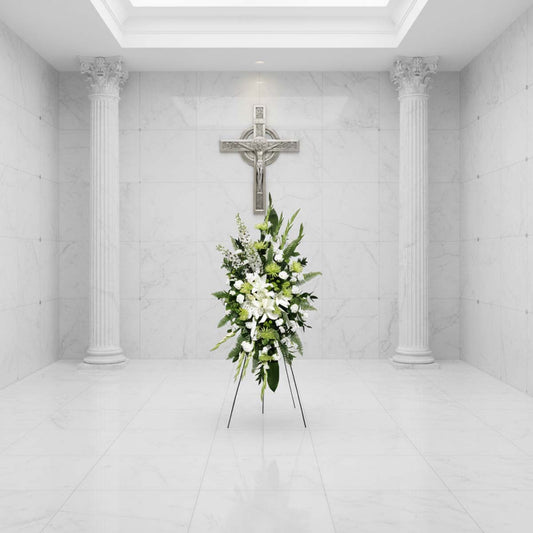 Peaceful Terrace Funeral Standing Spray (AR1343)