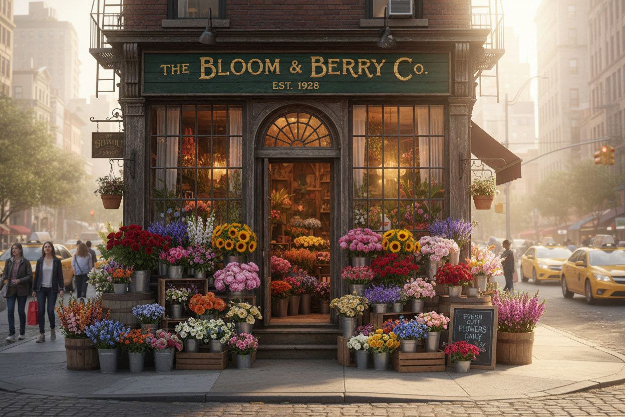 Vintage NYC Corner Flower Shop