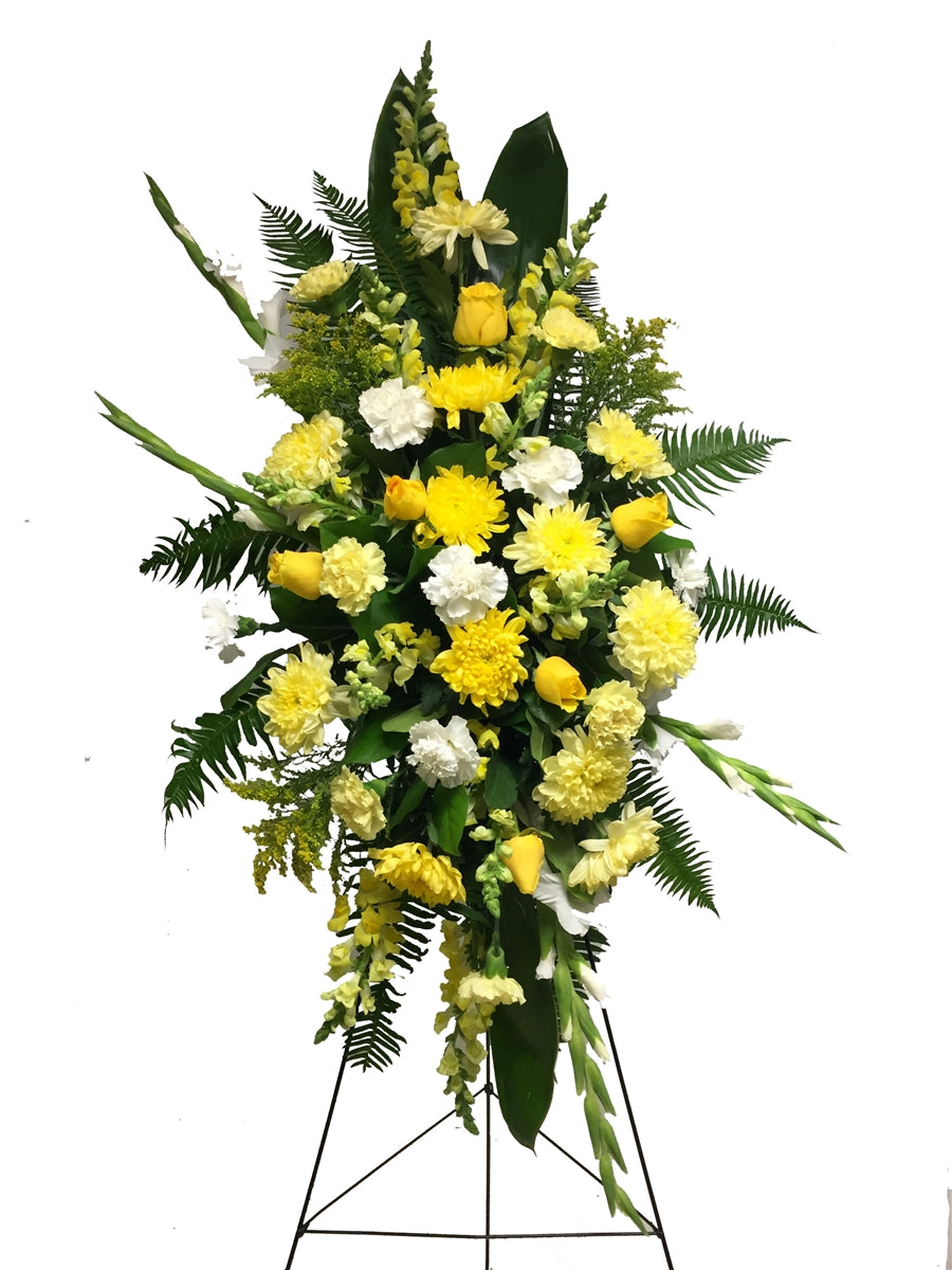 Coquitlam Funeral Flower Standing Spray for Him | Burnaby Florist Adele Rae 