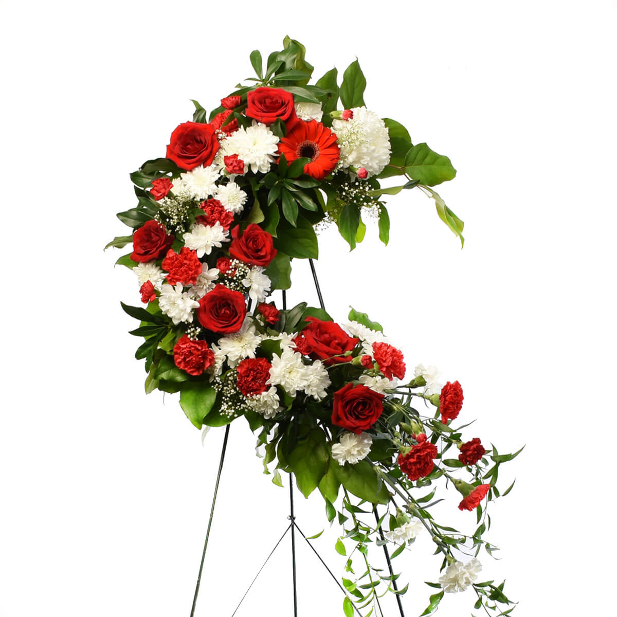 Funeral wreath red and white in Burnaby 