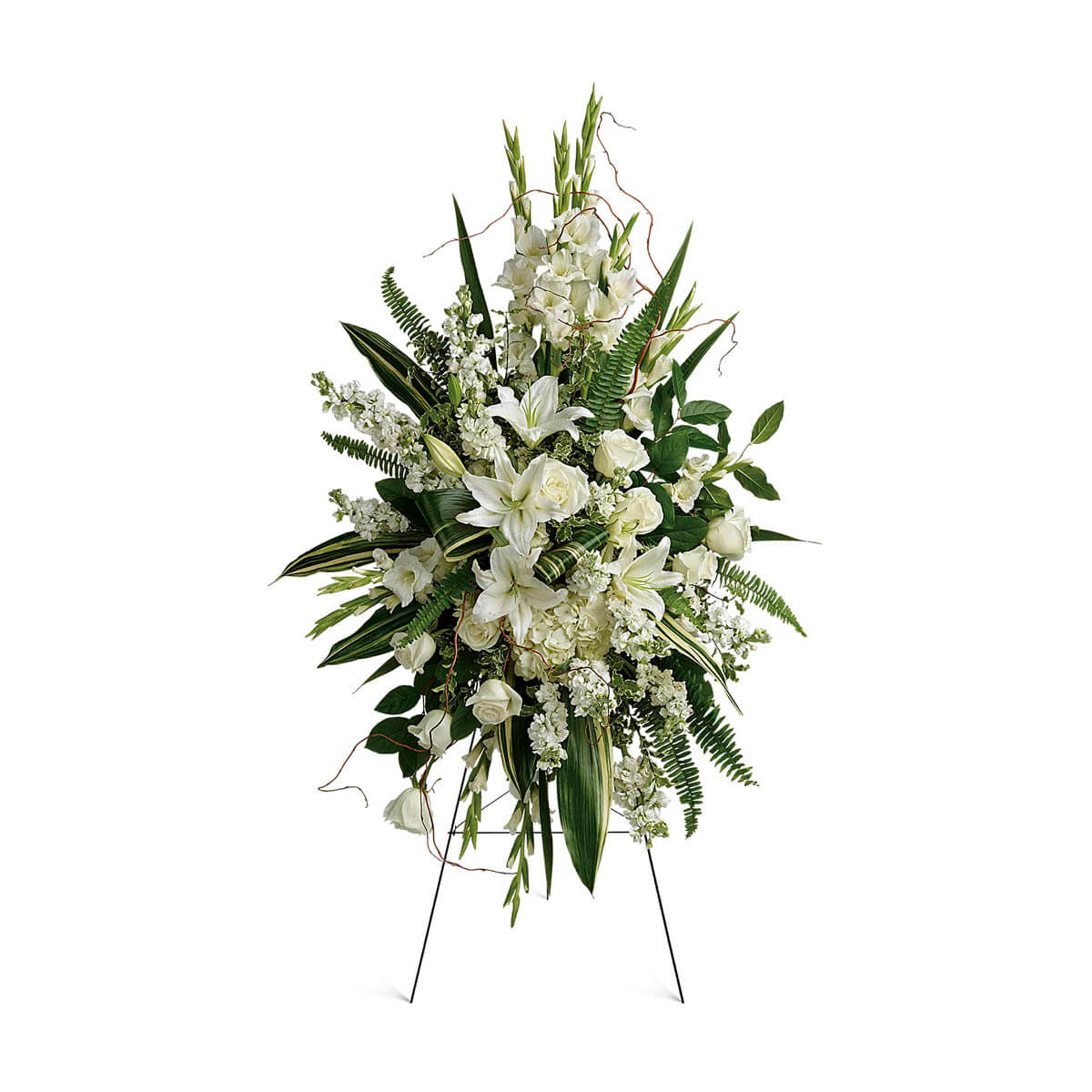 Funeral Standing Spray with white flowers in Vancouver, Canada