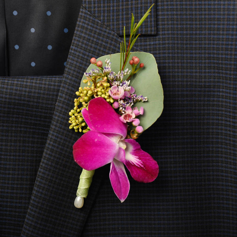 Boutonnieres and corsages for wedding and graduations from Burnaby florist Adele Rae.