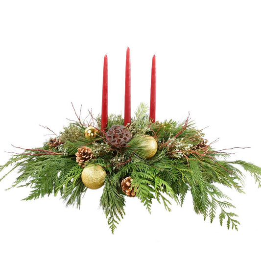 Rustic Christmas Table Centrepiece in Vancouver BC